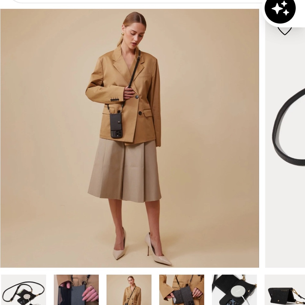 Bandolier black pebble leather crossbody phone case with card holder, 14 PM